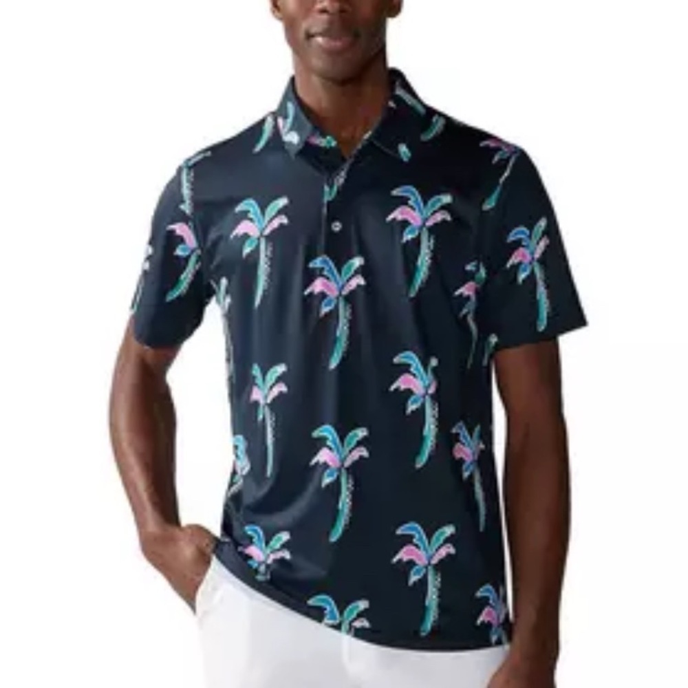 Chubbies Men's Havana Night Performance Golf Polo XL Colorful Palm Print NWOT - Picture 2 of 10